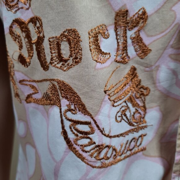 Y2K Parasuco Shirt Western Pearl Snap Size M Embroidered Skull Rock N Roll - Picture 4 of 14